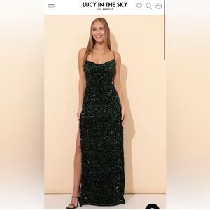Lucy in the Sky Emerald Sequin Dress